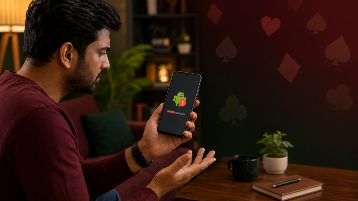 Android user troubleshooting a Rummy APK installation problem