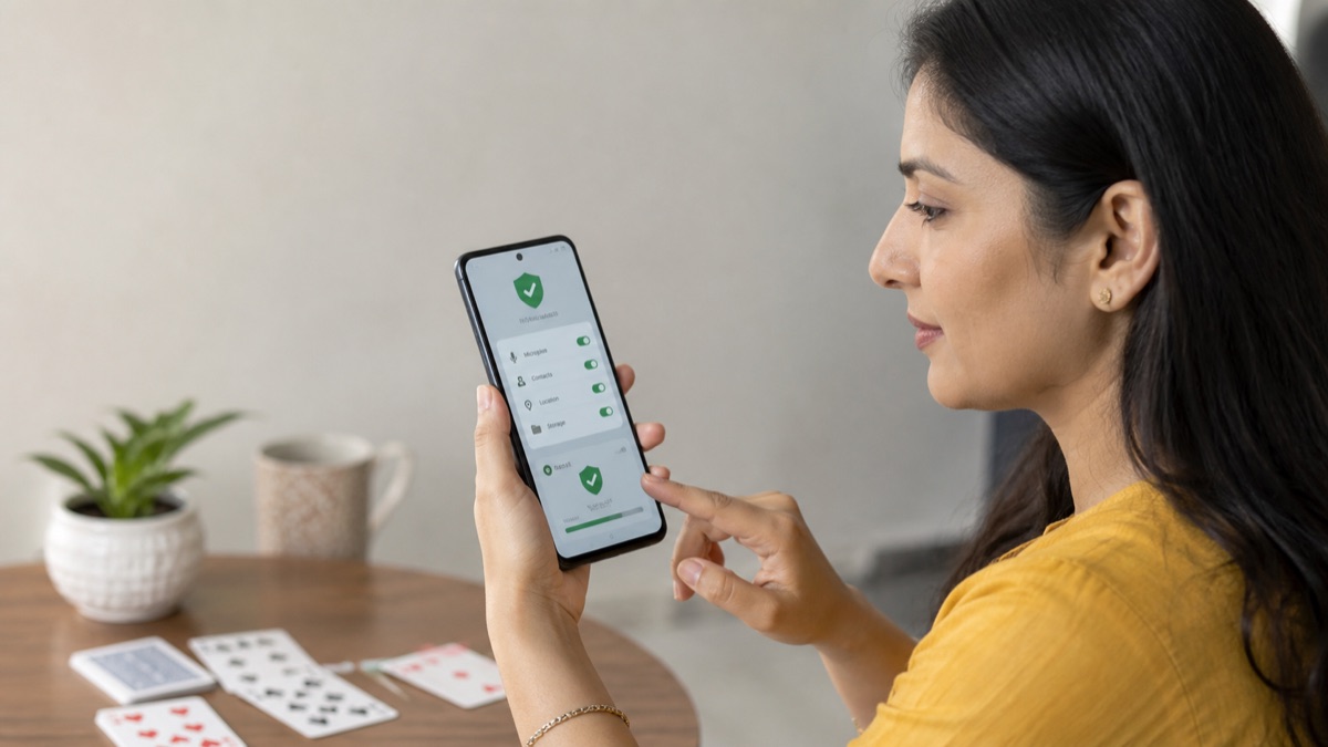 Indian Android user checking a Rummy App before download